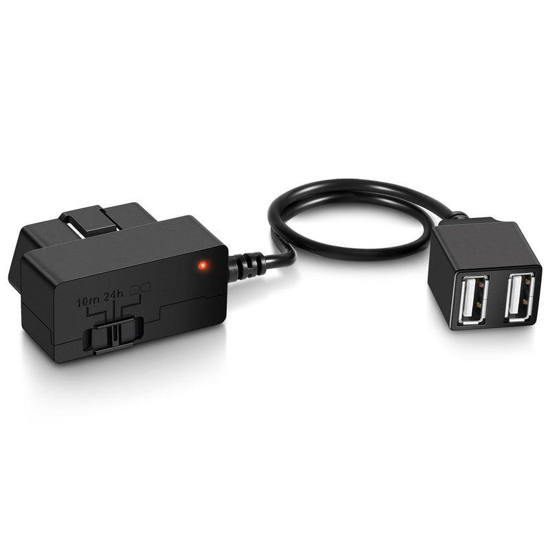 Constant Power Cable for Garmin Dash Cam, OBD-II Adapter Cable for Vehicles with Dual USB Ports, Supporting Multiple Parking Modes