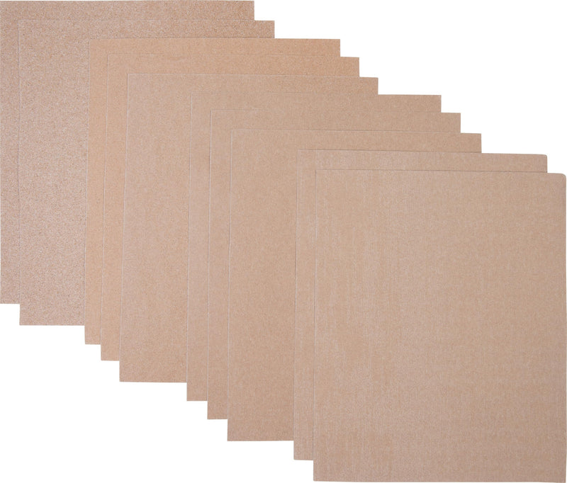 Connex Flint Sandpaper Set - 10 Pieces - With Flint Coating - Suitable | Various Grits K60, K80, K120, K220 - Suitable for Wood and Painted Surfaces - Sanding Sheets Flint (wood and lacquered surfaces)