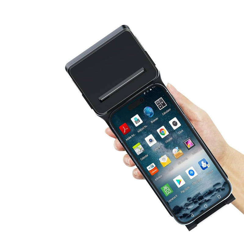 POS XP-P1 Portable Thermal Printer, USB & Bluetooth, 58mm Paper Width, High-Speed Printing, 1D/2D Barcode Scanning, Compatible with Windows, Linux, Android, iOS (Black) Black