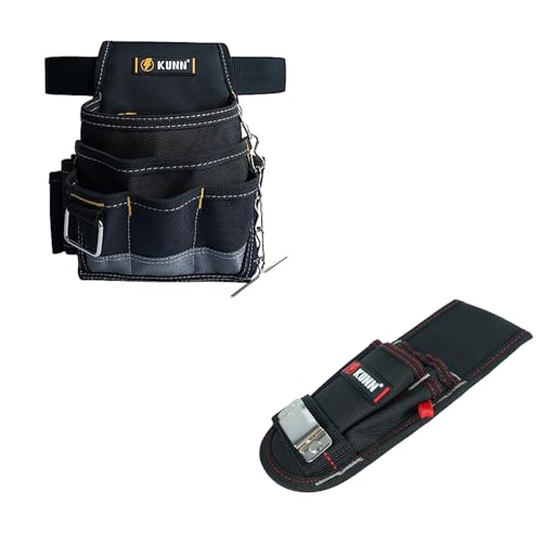 KUNN Electrician Tool Pouch with Belt + Tool Pouch with Belt Clip