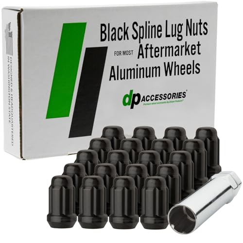 DPAccessories Lug Nuts Compatible with 2015-2021 Subaru WRX | Black Spline Style | Aftermarket Aluminum Wheels Only | Set of 20 Wheel Nuts & 1 Tool | DSUWRX01A-BK/1 2015-2021 Aftermarket Wheels