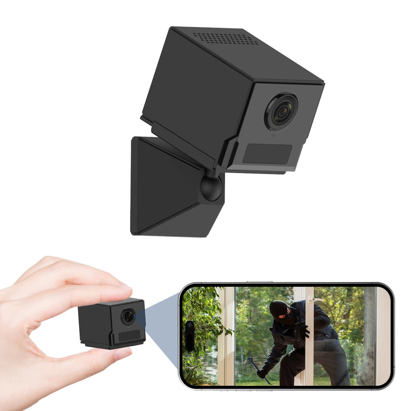 Mini Hidden Camera - Spy Camera WiFi 2K HD DV Night Vision Offline Video Recorder Wireless PIR Motion Detection 100 Days Standby Real-Time View Security Cam