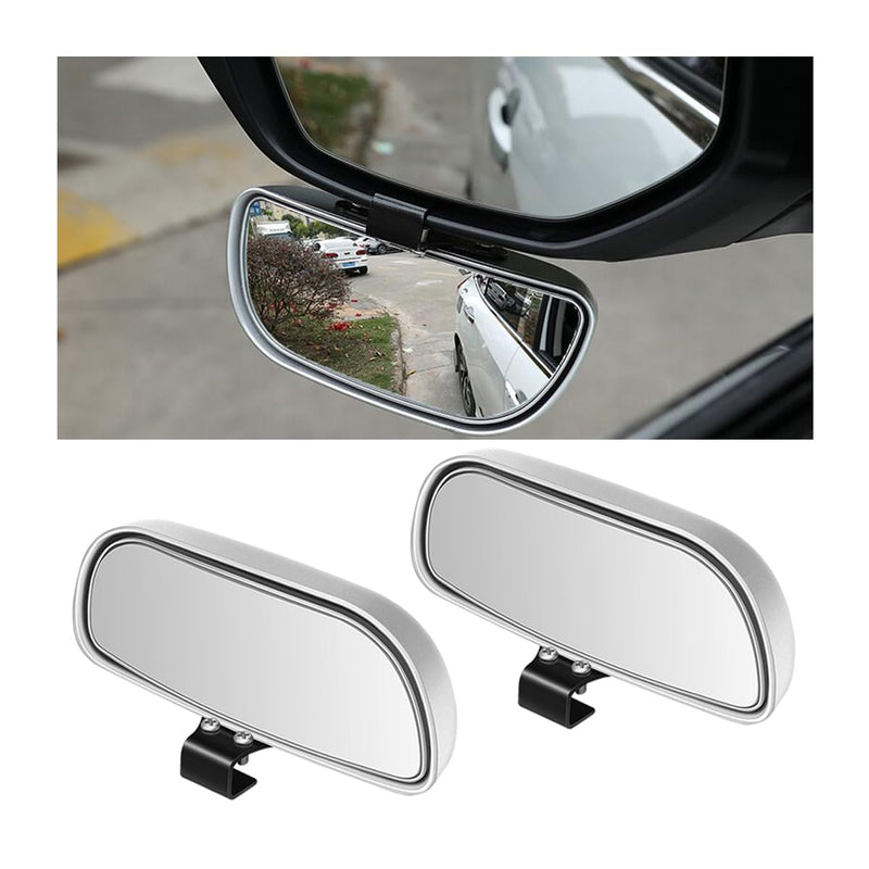 Mandark 2PCS Car Blind Spot Mirror, Rectangle HD Glass Convex Vehicle Rearview Mirror, Wide Angle Adjustible Auto Exterior Blindspot Side View Mirror, Universal for SUV, Sedan, Truck (Silver) Silver