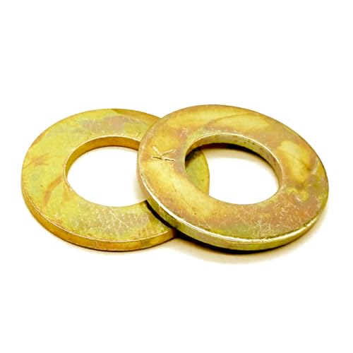(50 Pieces) 1/2" SAE Grade 8 Flat Washers Zinc Yellow 50