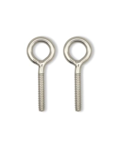 IMScrews Eye Bolts #10-24 x 46mm, 304 Stainless Steel, Half Thread, 4.0mm Coil, 18mm Ring Diameter, Total Length 46mm, Pack of 50 Silver 0.157" x 0.71" x 1.8"