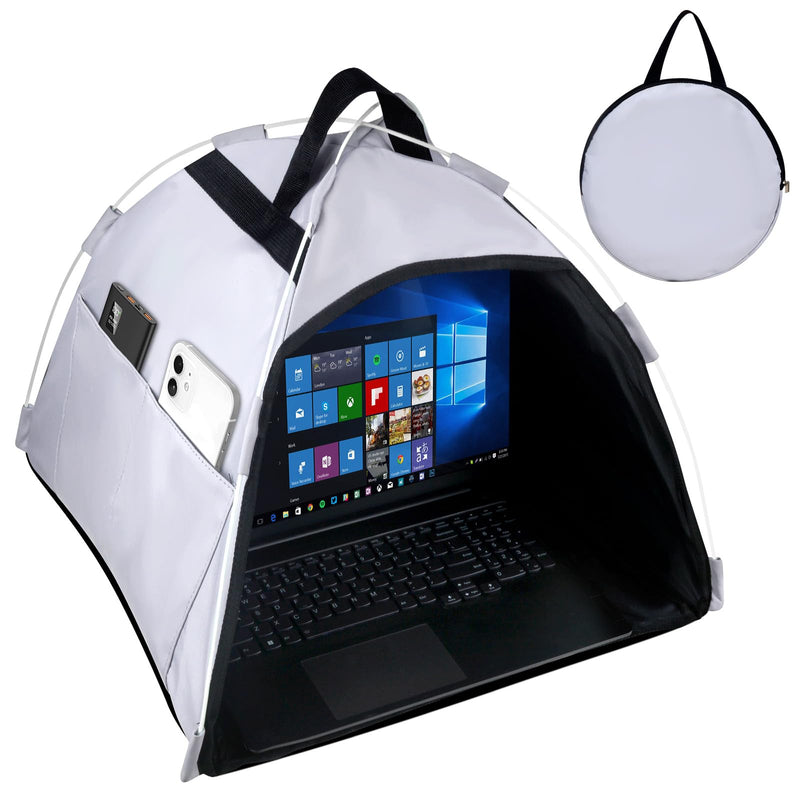 Universal Laptop Sun Shade and Privacy Foldable Shield Working Outdoor Travel Sun Shield for 13-16 inch MacBook Air Pro Dell Asus PC,(Have patents),Grey