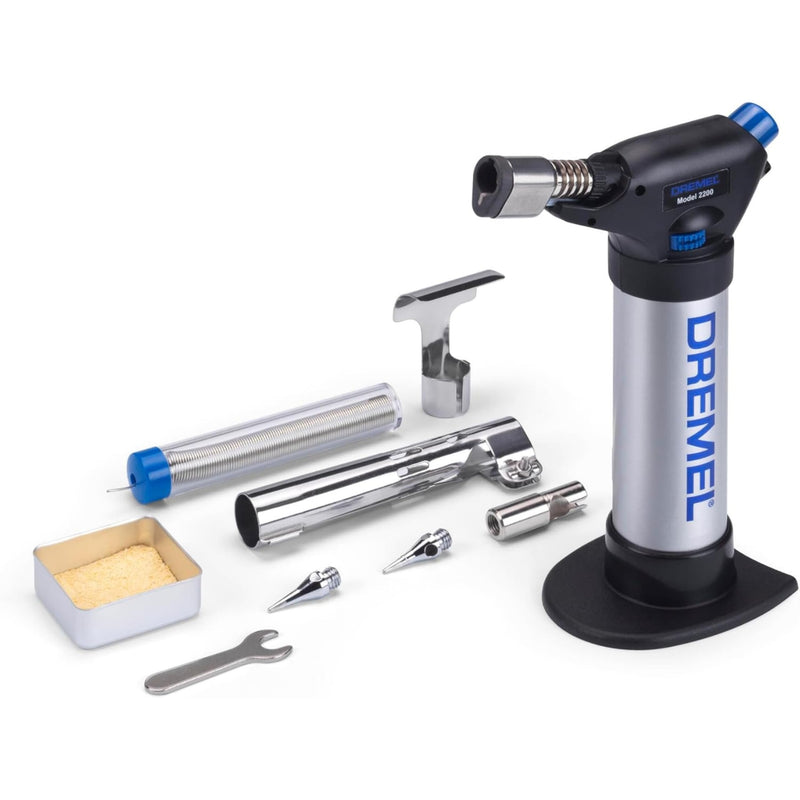 Dremel 2200 VersaFlame Multifunctional Butane Gas Burner - Butane Gas Blowtorch, Gas Burner and Soldering Kit (with 5 Accessories for Soldering, Shrinking, Welding, Flambing) New Dremel Versaflame 2200-7
