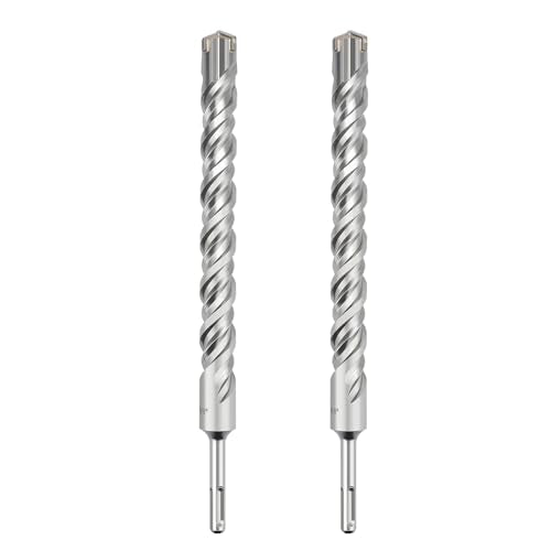 2 Pcs 1-1/8"x 14.2"(28x360mm) SDS Plus Rotary Hammer Bit for Concrete 1-1/8 in x 14.2 in (28 x 360mm)