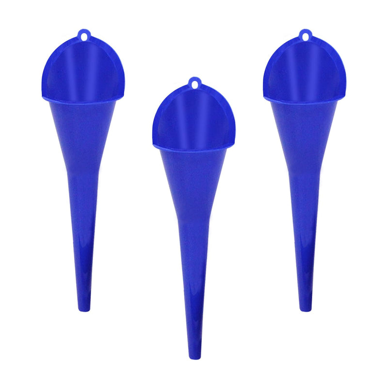 Oil Funnel - Funnels for Automotive Use Set of 3, Plastic Funnel, Automotive Funnel for Transmission, Fuel, Car, Lubricants and Fluids - Blue Funnel