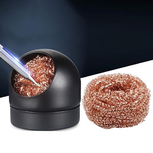 Metal Tip Cleaner, Soldering Tip Cleaning Wire with Brass Wool, Soldering Tip Cleaner, Brass Tips Cleaning Soldering Iron Cleaner Soldering Iron Tip Cleaner 1 Soldering Iron Holder 2 Spiral Wool