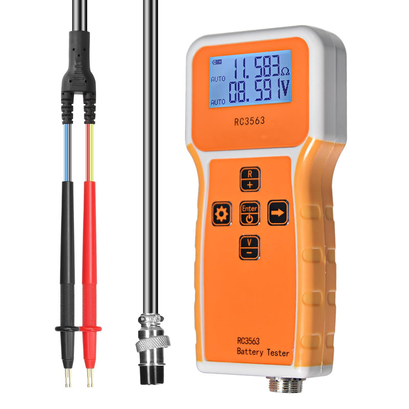 Battery Internal Resistance Tester, Measures Battery Resistance, Voltage Ohm Tester, Suitable for Home and Industry RC3563 1uΩ ~ 200 Ω/1 mV ~ ± 100 VDC (GR-T9-RC3563-B) orange