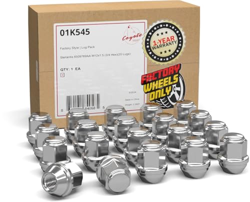 Wheel Accessories Parts 20 Pcs M12x1.5 12x1.5 Thread OEM Style Lug Nuts 1.2" Long Chrome 3/4" 19mm Hex Hex Fits Jeep Compass Patriot ｜ Chrysler Grand Caravan Pacifica 6509769AA ｜ 611-074 20 Pack Caravan Pacifica Steel Wheel