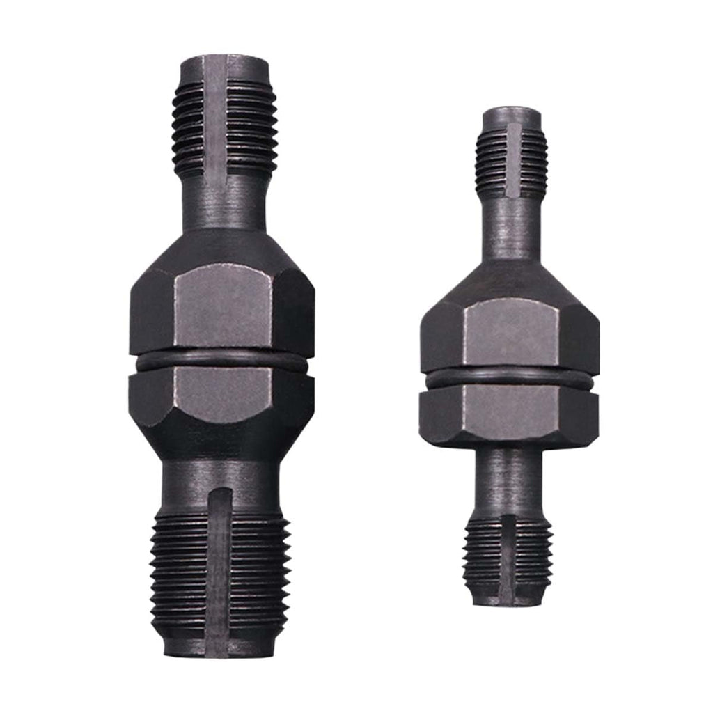 2PCS Spark Plug Thread Chaser Tool, Spark Plug Tapper, High Carbon Steel Insert Tap Repair Set, Double-Ended Spark Plug Chaser Tool with M10 x 1.0/M12 x 1.25 M14 x 1.5/M18 x 1.5 (Type A+B) Type A+B