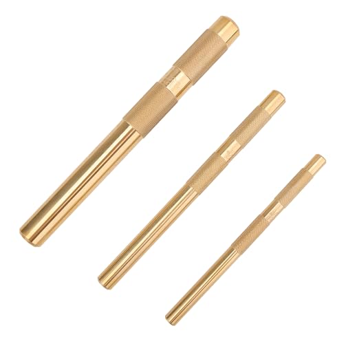 Brass Drift Punch Tool, 3-Piece Set-3/4, 1/2", 3/8" Brass Drift 3-Piece Set (3/4" x 8", 1/2" x 7", 3/8" x 6")