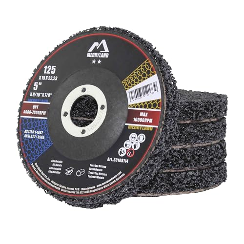 Merryland Pack of 5 CSD Disc 125 Color Rust Black Cleaning Disc | 125 mm angle grinder, rust removal disc metal steel coarse cleaning disc coarse grinding disc SC108114-05 Craft-Line Black 5pcs