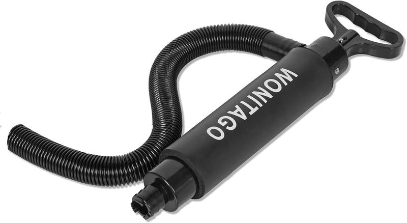 Manual Bilge Pump for Kayak, Canoe and Boat, 19.7" Portable Siphon Hand Water Pump for Kayaks with Reversible Hose, Full Black Large (19.7 inch)