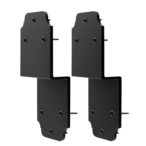 2packs Heavy Duty Pergola Brackets Black Z Bracket ,6" Steel Angle Joist Tie, Post to Beam Connectors Repair Hardware for Wood DIY Projects Deck Framing Construction Fence Repair 2packs-Z Bracket