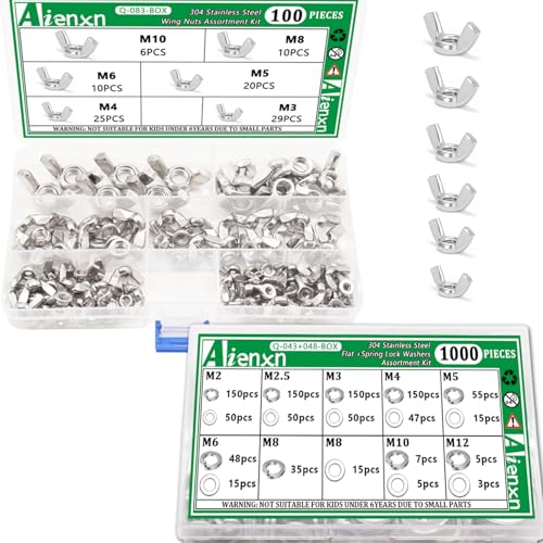 304 Stainless Spring Lock Washer, Flat Washer and Wing Nuts