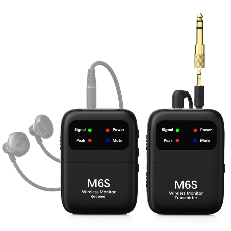 Keten Wireless in Ear Monitor System, 2.4G Automatic Pairing IEM System for Musicians with Transmitter & Beltpack Receiver, Lightweight and Portable for Live Performance, Band, Studio
