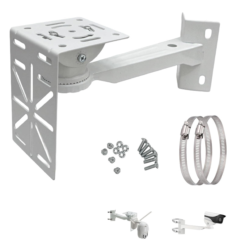 L-Shape Dome Camera Bracket, Wall Ceiling Mount for Security Dome Cameras, Wall Mount,Corner (Vertical Pole Bracket+Hoop 7.8 in ) L-Bracket + Vertical Pole bracket
