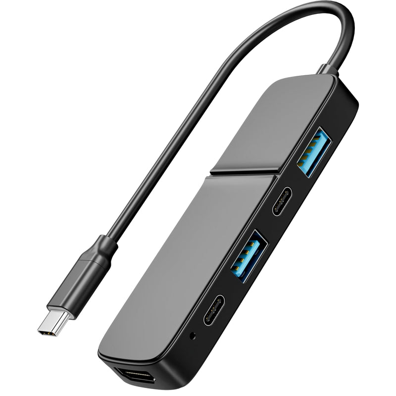 5-Port USB 3.0 Hub with 4K HDMI - Dual USB-A/C, 5Gbps Data Transfer for MacBook Pro/Air, iPad Pro, iPhone 15, iMac, XPS, ThinkPad & More - Ideal for Flash Drives & Portable Hard Disks (Tpcy-C)