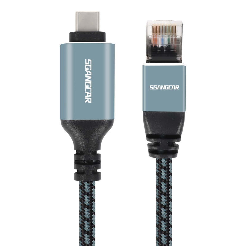 USB C to Ethernet Cable,2 Feet Type C to Gigabit Ethernet Cable,USB C to RJ45 Cable Compatible Thunderbolt 3/4,Directly Connected to Smartphone, Laptop, PC, Switch, Router, Modem 2 FT