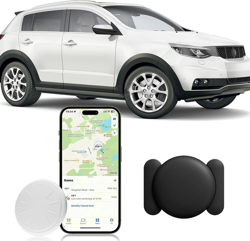 Car GPS Tracking Device for Vehicles,Cars etc,1PCS Real Time GPS Tracker for Vehicles Work with Find My (iOS Only),Mini Hidden Car Tracker with Magnetic Waterproof Case,No Monthly Fee(Black) Magnetic Car Tracker (Black, 1PCS)