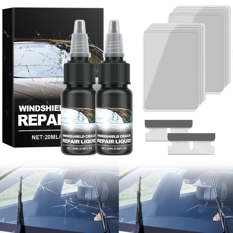 Car Windshield Crack Repair Kit,Upgrade Cracks Gone Glass Repair Kit,Car Windshield Crack Repair Fluid Window Automotive Windscreen Tool (2PCS) 2