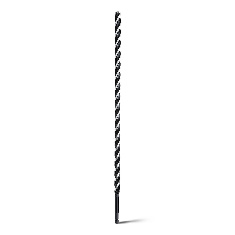 1/2" x 24" Auger Drill Bit for Soft and Hard Wood, Plastic, Drywall and Composite Materials, Hex Shank Tri Flute Wood Drill Bit 1/2 in 24"