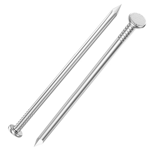 3-1/2 inch Hardware Nails, (125pcs) 2 lbs Stainless Steel Nails, Nails for Hanging Pictures, Long Nails, Wall Nails, Wood Nails 3-1/2 in-2LB Silver