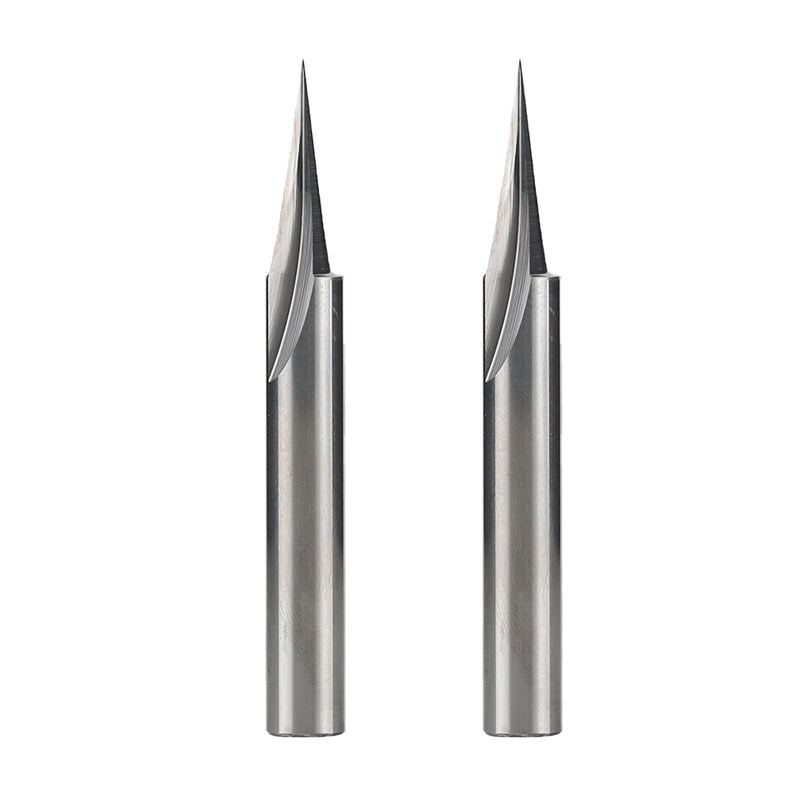 V21201 V-Point Router Bit 20 Degree Profile Bit for Outlining Letters in Wood Signs, Tracing Lines and Wood Carving 1/4" Shank 1/4"X2" (2 PCS) 2