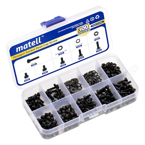 matell M3 Black Hex Screw Assortment 4-12mm 12.9 Grade