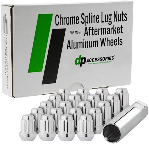 DPAccessories Lug Nuts Compatible with 2010-2016 Buick Lacrosse | Chrome Spline Style | Aftermarket Aluminum Wheels Only | Set of 20 Wheel Nuts & 1 Tool | DBULAC02A-CH/1 2010-2016 Aftermarket Wheels