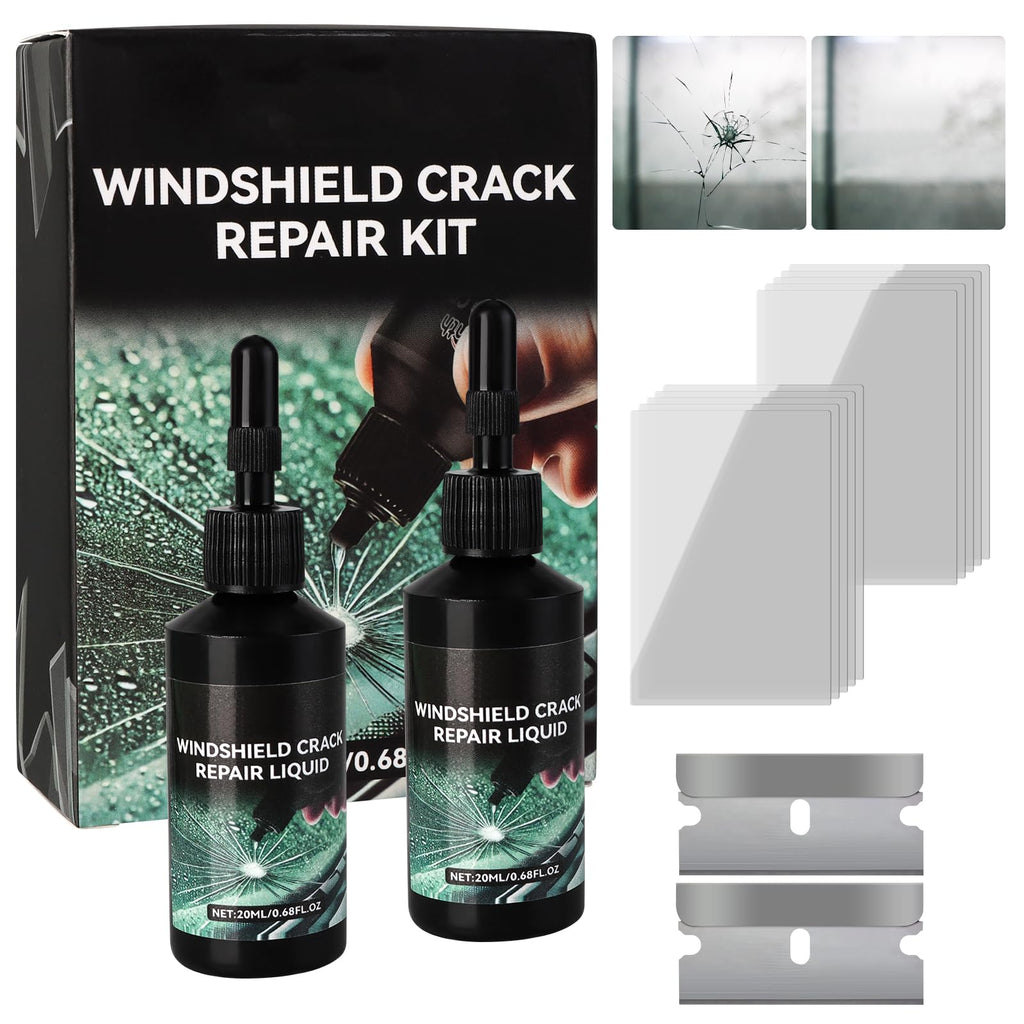 2PCS Windshield Crack Repair Kit, 2024 New Glass Cracks Gone Repair Kit, Windshield Repair Kit for Chips and Cracks, Quick Windshield Repair Kit for Chips and Star Shaped Cracks 2