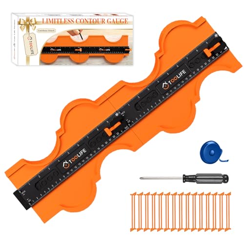 TOOLIFE 20 Inch Contour Gauge Profile Tool with Unlimited Connection 20"-Unlimited Splicing