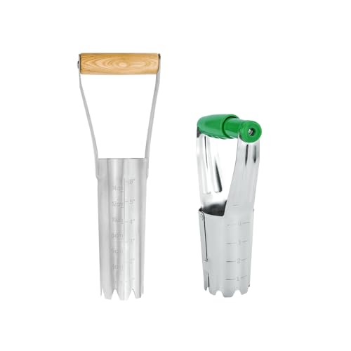Bulb Planter Tool with 6 Inch Depth Measurment Tulip Bulb for Planting Tulip Daffodils Dahlias Garlics Bulbs Spring Fall Planting Handhold Planting Tool Garden Bulb Transplanter Hole Digger + Bulb Pla