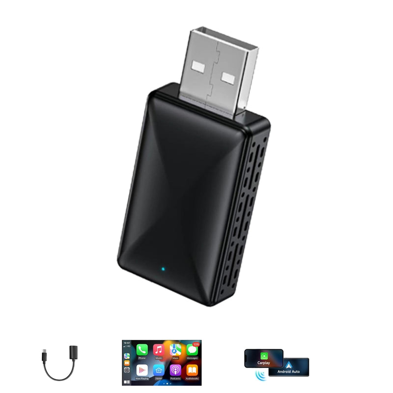 Mini Wireless Carplay Adapter 2024, Easy to Set Up and Upgrade Wired CarPlay&Android Auto to Wireless, Connects Quickly, Portable Mini Car Play Dongle, Fit for Cars with Built-in CarPlay
