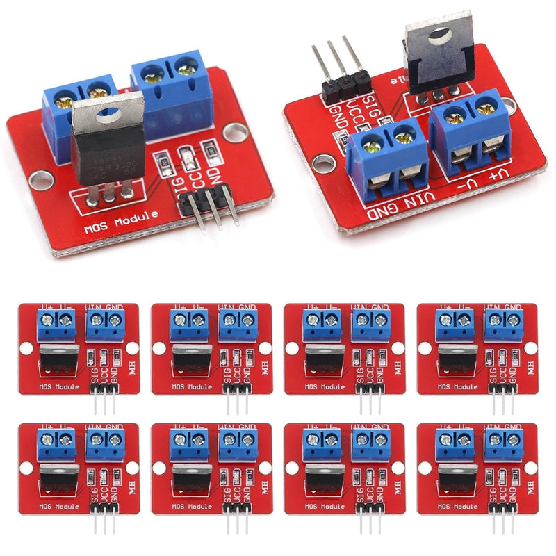 Gerui Mosfet Driver Module 0-24V 3.3V/5V Mosfet Button Pack of 10 | Mos Tube Field Effect Tube Single Chip PWM Drive Module for Arduino MCU ARM RF-520