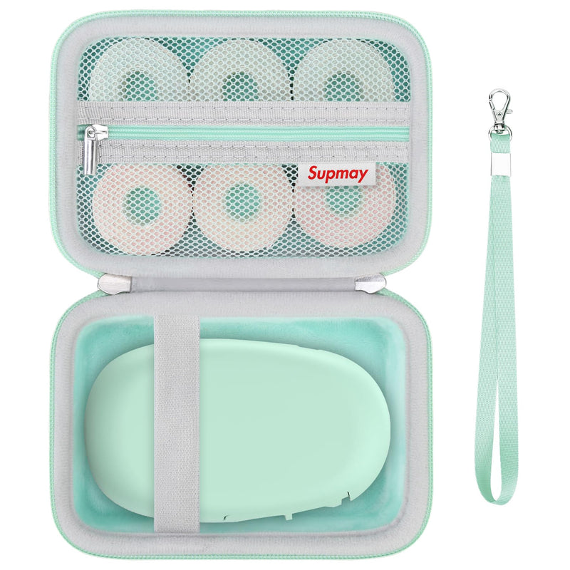 Hard Carrying Case for SUPVAN E10 Bluetooth Label Maker Machine, Continuous Waterproof Label, Inkless Labeler Protection Case with Mesh Pocket for Label Maker, USB Charging Cable, Green Green1