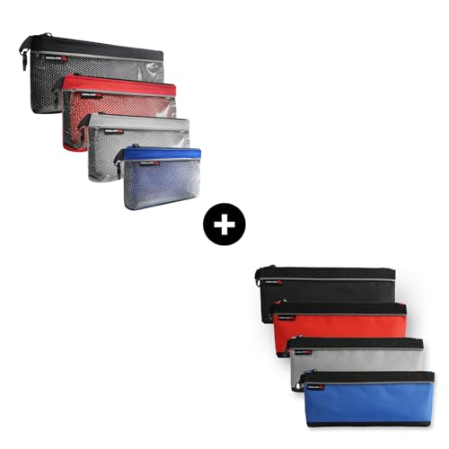 4 Pack Combo Waterproof Small Tool Bags and 4 Pack 12inch*5.5inch Small Tool Pouches with Zipper