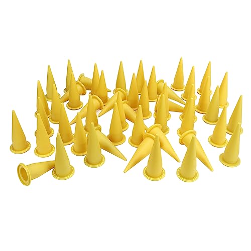 50pcs Caulking Nozzles Cone Nozzle Glass Glue Tips Plastic Fine Tip Reusable Nozzle Applicator Finishing Tool for Sealant Glue