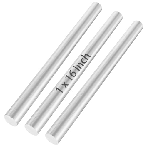 3PCS Aluminum Rod 1 inch, 6061 Solid, 16" Long Aluminums Bars