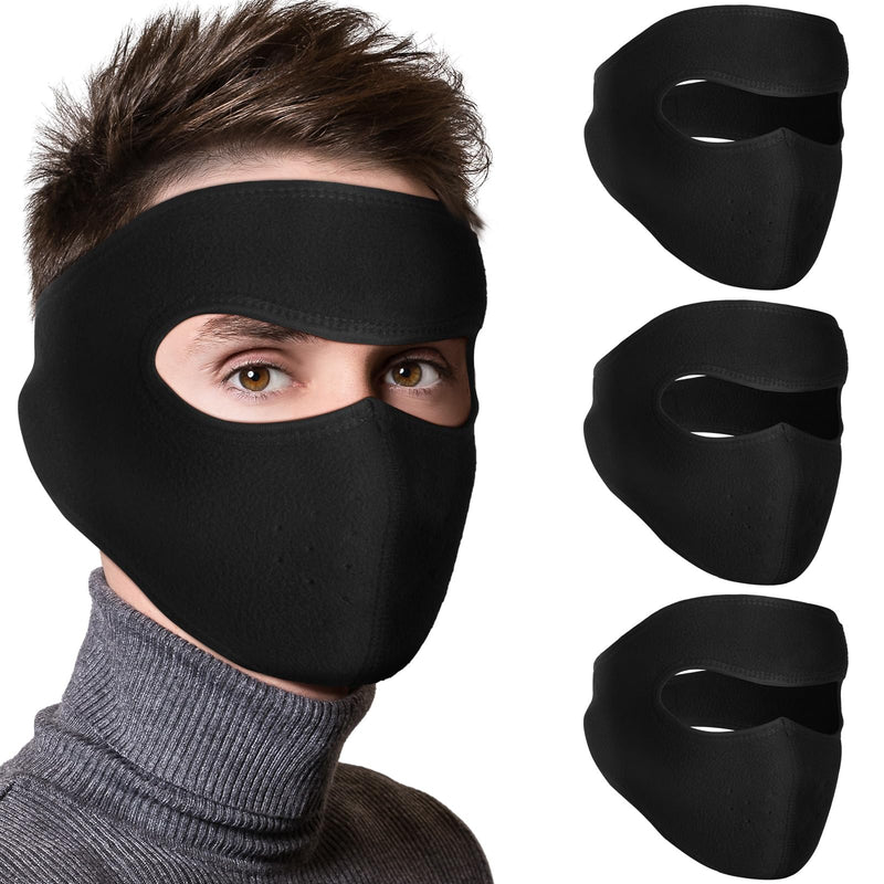 3 Pcs Winter Face Mask for Men Black Fleece Face Full Cover Mask Warm Breathable Face Mask Winter Full Face Coverings Windproof Mask for Women Outdoor Sports Cold Weather