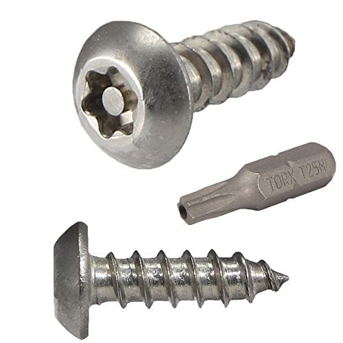 Fastenere Torx Security Sheet Metal Screws - #14 x 2-1/2" (10-Pack) Button Head, Tamper-Resistant, Anti Theft Stainless Steel Screws for Higher Level of Safety & Secure Fastening Solution #14 x 2-1/2" (10 PCS)