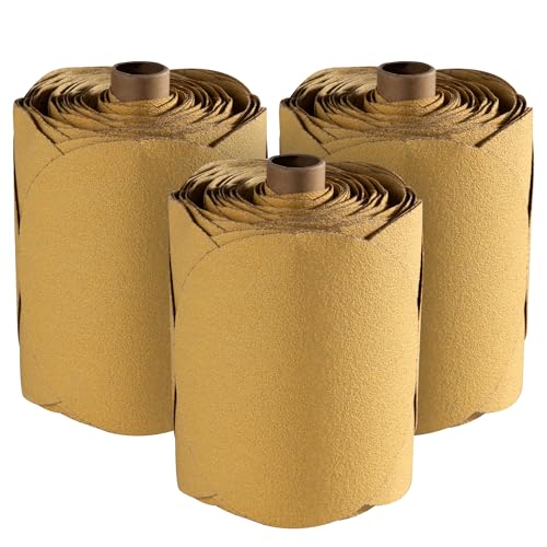 300 PCS 6 Inch Gold PSA Sanding Discs 80 Grit Self Adhesive Sticky-Back Sandpaper for DA Sander Automotive Car Paint Woodworking Wood Metal Finishing