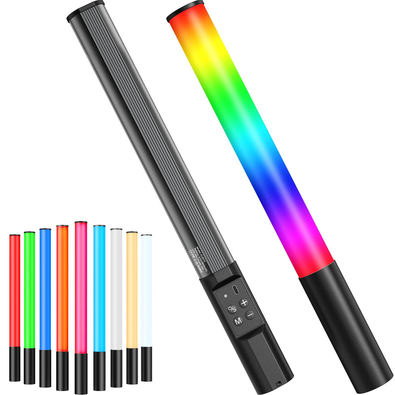 Handheld RGB Studio Tube Light with 1000 Lumens & Rechargeable 2600mAh Battery & Adjustable Brightness & Color, LED Light Stick for Photography, Video, Gaming