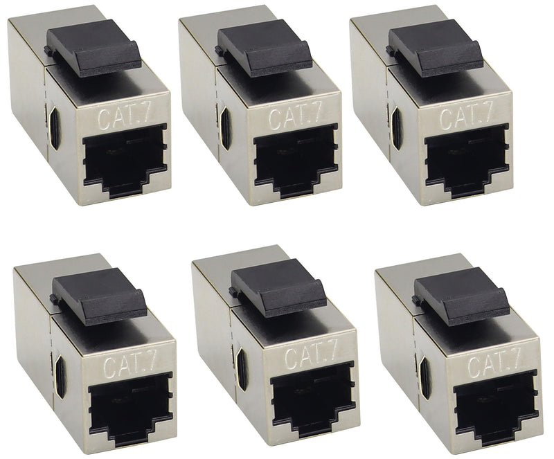 CAT7 Ethernet Panel Coupler RJ45 Keystone Female Coupler Shielded High-Speed Ethernet Wiring Board Connection,for Computers,Monitor Compatible with CAT7/Cat6/Cat5 Plug-in Cables.(10Pack/CAT7) 10