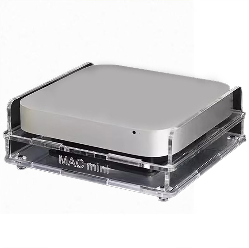 Mac mini Mount,Mini Cooling Fan Design,Super Strong Wind Modification Chassis,Equipped with a 5.5 Inches Silent Fan for Heat Sink,USB Power Supply(Transparent) USB Powered Transparent
