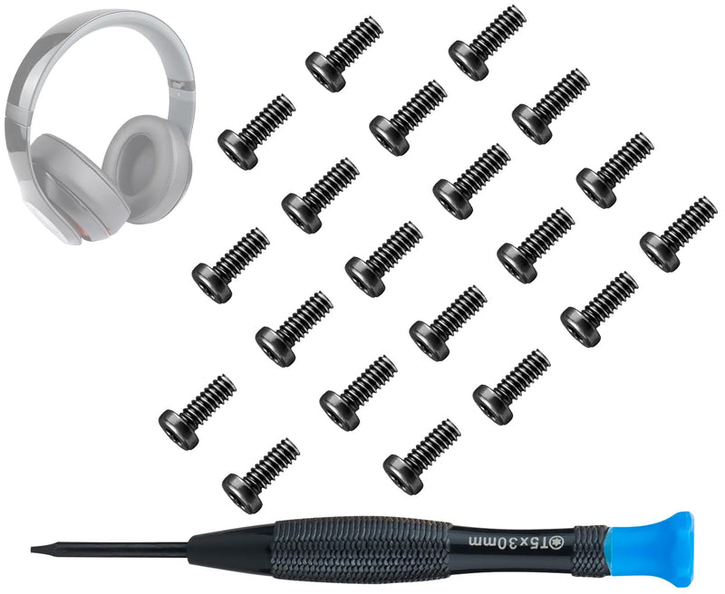 SOULWIT Replacement Headband Screws for Beats Studio 3, Studio 2, Studio 1.0, Studio Pro Headphone Headband Screws 20pcs, Easy DIY Installation - 20pcs Black