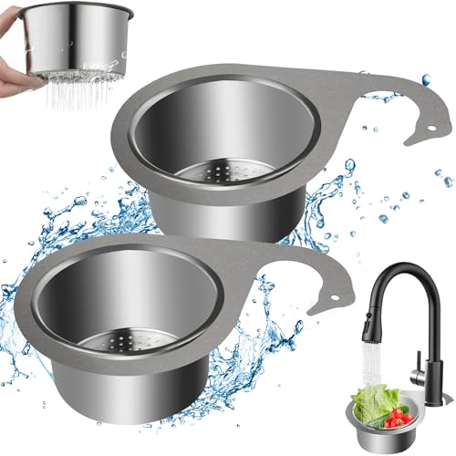 Stainless Steel Sieve Basket Swan Shape 2 Pieces Multi-Functional Sieve | Sink Strainer Drain Basket Kitchen Drain Basket, Stainless Steel Strainer for Filtering Kitchen Waste and Washing Vegetables and Fruit